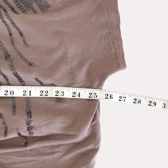 Lane Bryant Womens Plus Size 22/24 Brown Sequin Embellished Short Sleeve Top EUC - Picture 9 of 12
